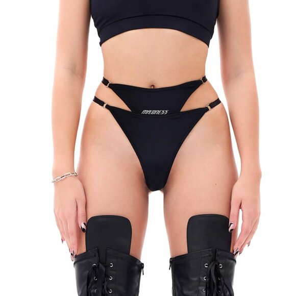 NWOT MAED pole bikini bottoms - Black - Size M - Picture 1 of 7